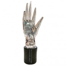 Petite clear murano hand sculpture